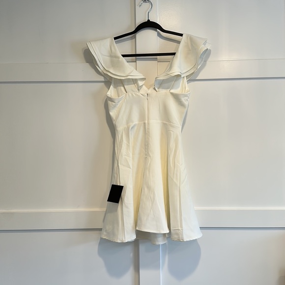 White Ruffle Mini Dress - Picture 2 of 4